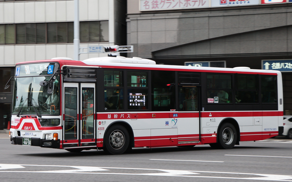 名鉄バス 4308 名古屋200か4658: exhaust note.